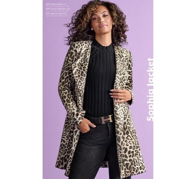 NWOT Cabi Fall 2023 Sophia Jacket Leopard Print Overcoat #4602